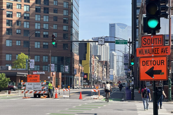 City of Chicago street closed due to construction.