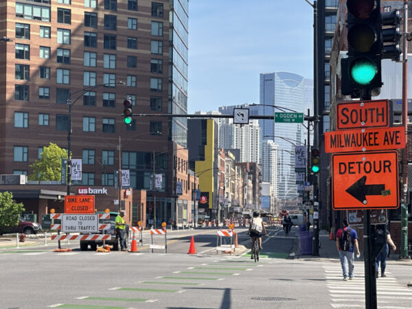 City of Chicago street closed due to construction.