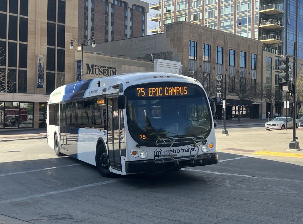 City of Madison Metro Transit Bus on a street